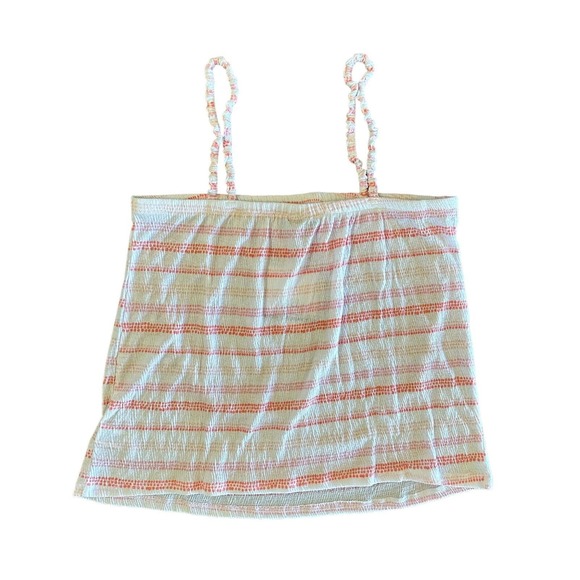 Roudelain Womens Spaghetti Strap Tank Top Pink And White Striped Size Medium NEW - Picture 4 of 12